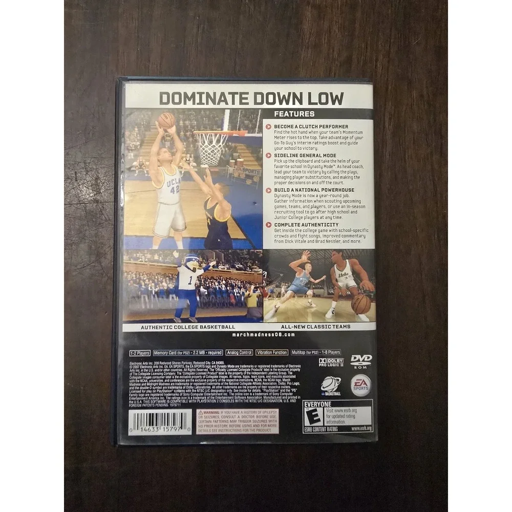 NCAA March Madness 08 (Playstation 2 PS2) Complete Basketball Game College